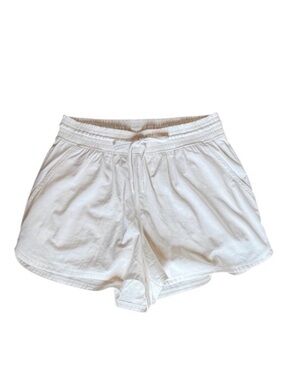 YPB Motion TEK High Rise Lined Workout Shorts Pockets White Size Medium